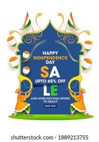UP TO 65% Off For Independence Day Sale Template Design With Tutari Player Men.
