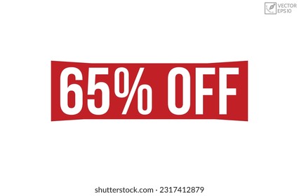 65% Off Red Rubber Stamp vector design.