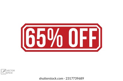 65% Off Red Rubber Stamp vector design.