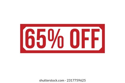 65% Off Red Rubber Stamp vector design.