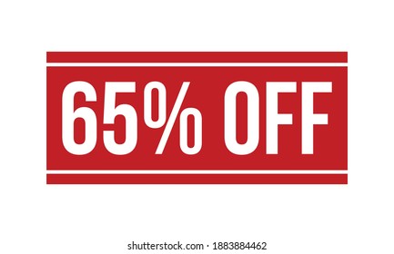 65% De Sello De Goma. Ilustración del vector de sellos de goma de 65% de color rojo
