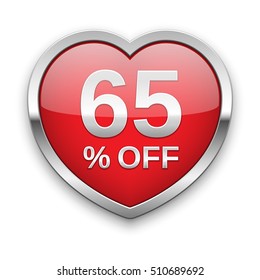 65% off silver badge, vector