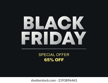 65% off. Special Offer Black Friday. Vector illustration price discount. Campaign for stores, retail
