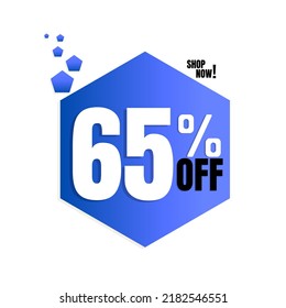 65 % Rabatt, Super-Rabatt-Design online, Shop jetzt, Vektorgrafik, Icon-Verkauf