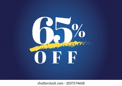 65% off tag fifty five percent discount black friday sale white letter blue gradient  background