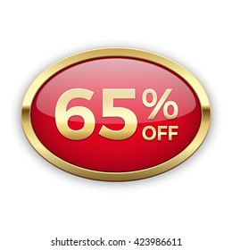 65 Off Vector Badge Gold Stock Vector (Royalty Free) 423986620