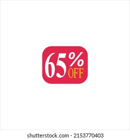 65 offer tag discount vector icon stamp on a white background