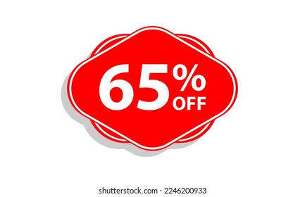 65 offer tag discount vector icon stamp