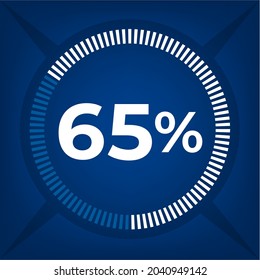 65 percent count on dark blue background