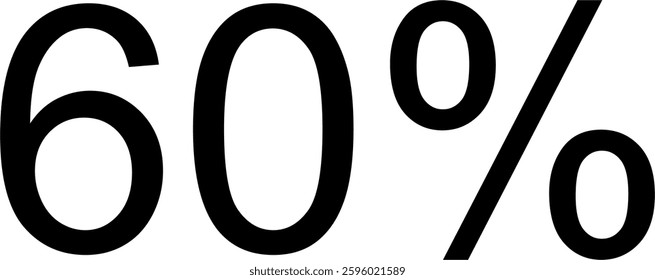 65 Percent Discount Offer Number Typography Style A0811
