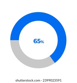 65 % Kuchendiagramm Umrisslinie, Vektorgrafik 