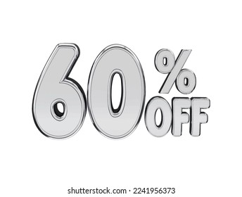 65 percent silver number with 3d rendering