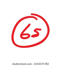 65 point exam score, sixty five test grade