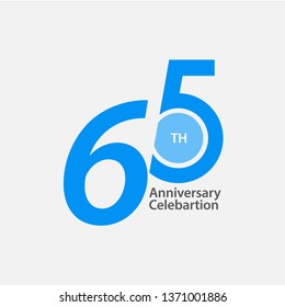 65 th Anniversary Celebration Vector Template Design Illustration