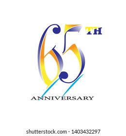 65 th anniversary logo design vector