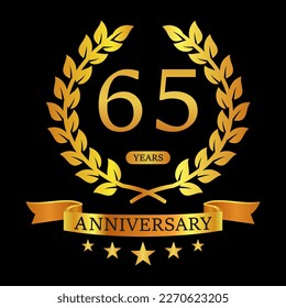 65 th Anniversary logo template illustration. suitable for you