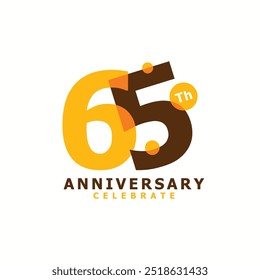 65.º Número De Diversión Celebración De Aniversario Diseño Ilustración Colección