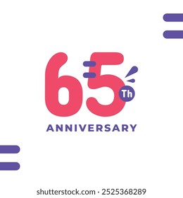 65 Th Fun Number Anniversary Celebration Design Illustration Collection