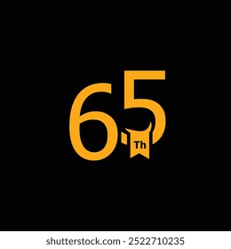 65 Th Simple Anniversary Number Design Collection Gold
