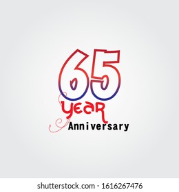 65 year anniversary celebration logotype, vector design for celebration, invitation card, and greeting