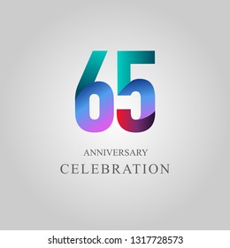 65 Year Anniversary Celebration Vector Template Design Illustration