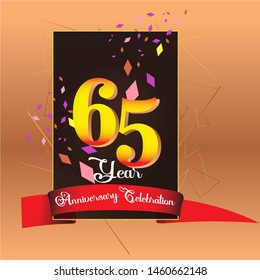 65 Year Anniversary Celebration Vector Template Design Illustration
