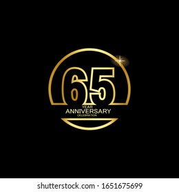 Celebración de 65 años Vector Plantilla Diseño Ilustración