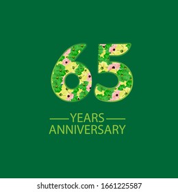 65 Year Anniversary Celebration Vector Template Design Illustration