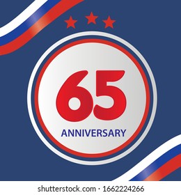 Ilustración de diseño de plantillas vectoriales de celebración de 65 años