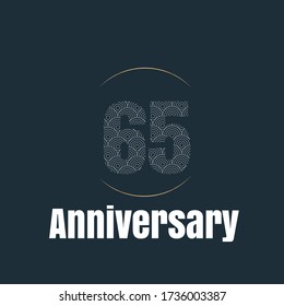 65 year anniversary celebration, vector design for celebrations, invitation cards and greeting cards