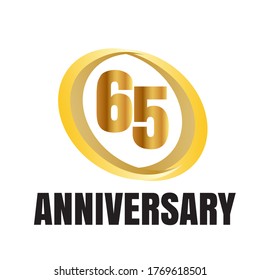65 year anniversary celebration, vector design for celebrations, invitation cards and greeting cards