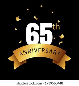 65 year anniversary celebration, vector design for celebrations, invitation cards and greeting cards
