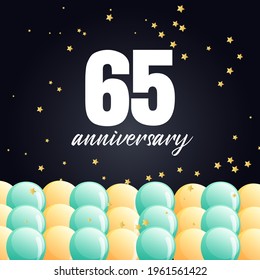 65 year anniversary celebration, vector design for celebrations, invitation cards and greeting cards