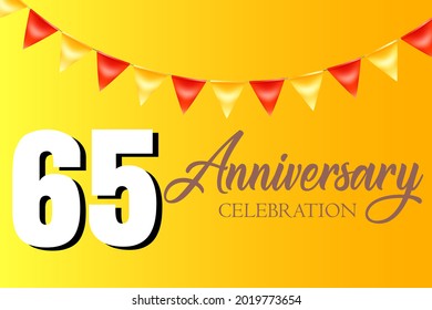 65 year anniversary celebration, vector design for celebrations, invitation cards and greeting cards