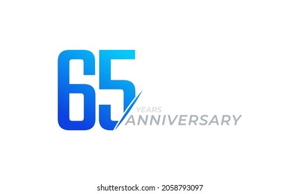65 Year Anniversary Celebration Vector. Happy Anniversary Greeting Celebrates Template Design Illustration