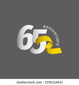 65 Year Anniversary Celebration Vector Template Design Illustration
