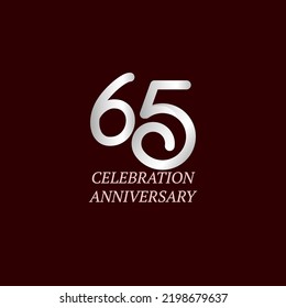 65 Year Anniversary Celebration Vector Template Design Illustration