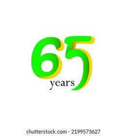 65 Year Anniversary Celebration Vector Template Design Illustration