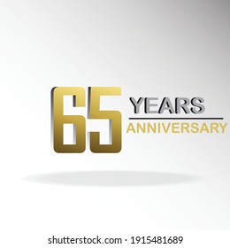 65 Year Anniversary Logo Vector Template Stock Vector (Royalty Free ...