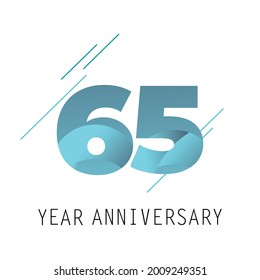 65 Year Anniversary Logo Vector Template Design Illustration