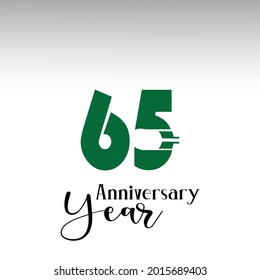 65 Year Anniversary Logo Vector Template Design Illustration