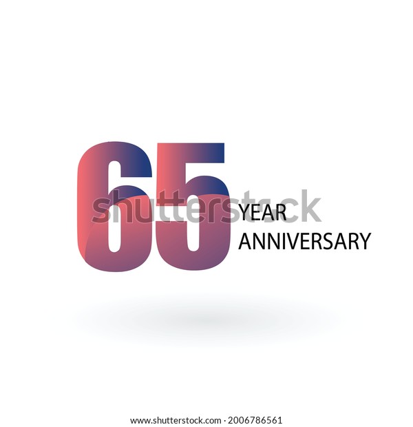 65 Year Anniversary Logo Vector Template Stock Vector (Royalty Free ...