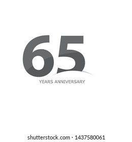 65 year anniversary vector, style  for celebration, logo template