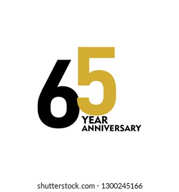 65 Year Anniversary Vector Template Design Illustration