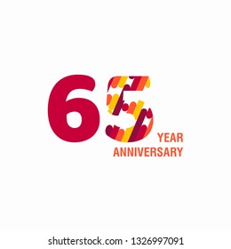 65 Year Anniversary Vector Template Design Illustration