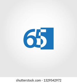 65 Year Anniversary Vector Template Design Illustration