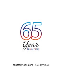 65 Year Anniversary Vector Template Design Stock Vector (Royalty Free ...