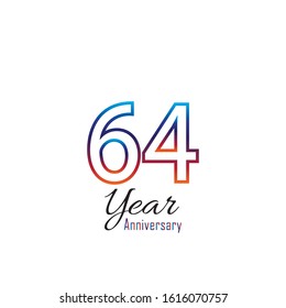 65 Year Anniversary Vector Template Design Illustration.