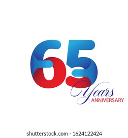 65 Year Anniversary Vector Template Design Illustration
