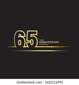 65 Year Anniversary Vector Template Design Illustration